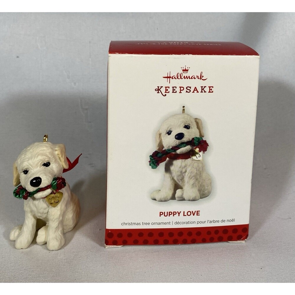 Hallmark Keepsake 2013 Puppy Love Ornament QX9065 Dog Puppy With Box